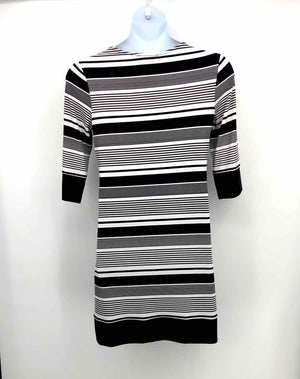 JOSEPH RIBKOFF Black White Striped Longsleeve Size 8  (M) Dress