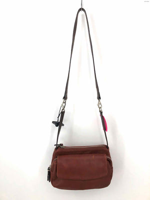 FRANCESCO BIASIA Caramel Brown Chocolate Leather Pre Loved Small Handbag Purse