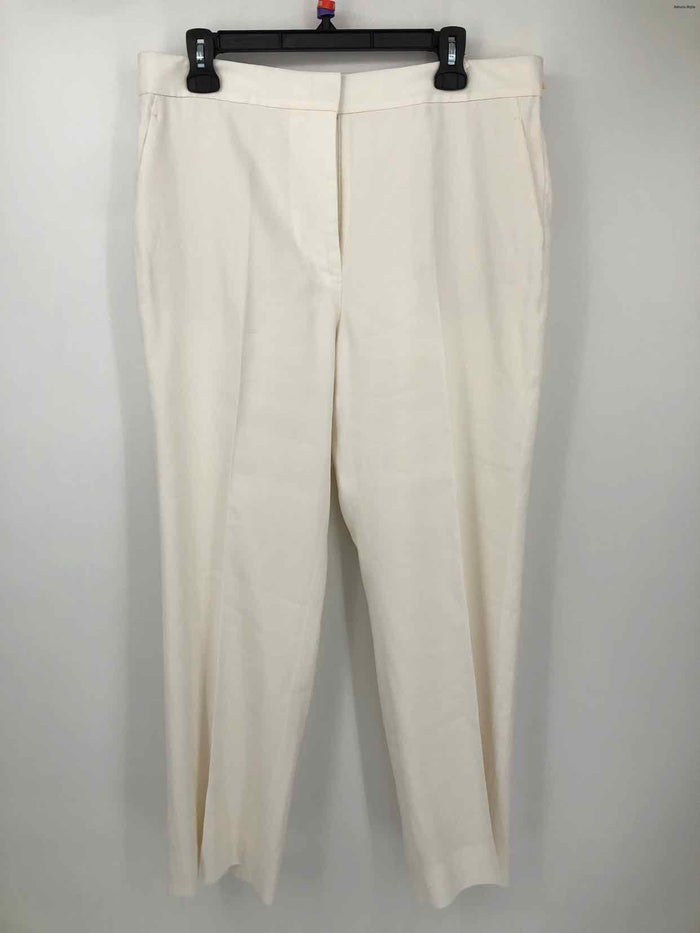 ST. JOHN White Linen Blend Size 10  (M) Pants