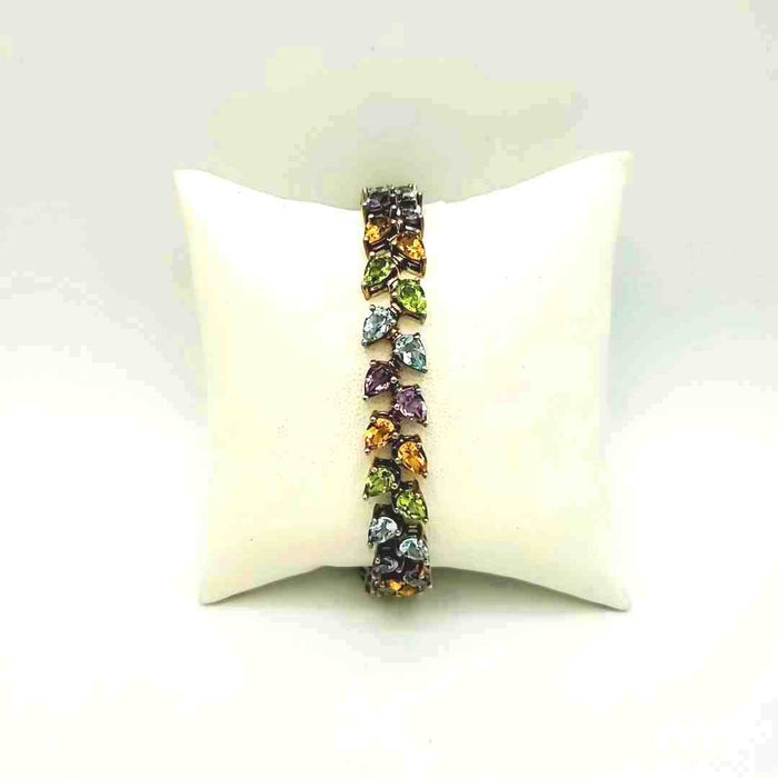 Green Sterling Silver Peridot ss Bracelet