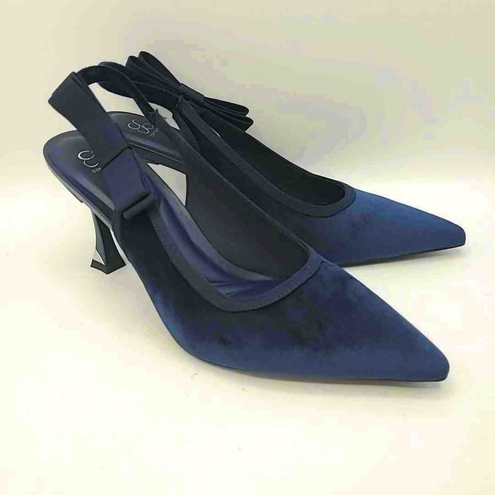 COSY ISLAND Navy Pointed Toe Sling back Heels Shoe Size 9-1/2 Shoes