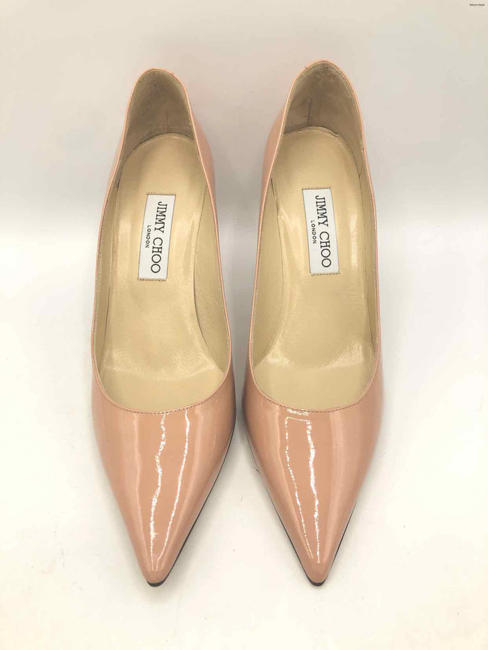 JIMMY CHOO Blush Pink Patent Leather Made in Italy 3.5" Heel Shoes