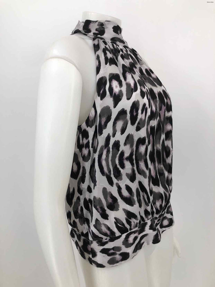 MILLY White Black Silk Animal Print Tank Size 8  (M) Top