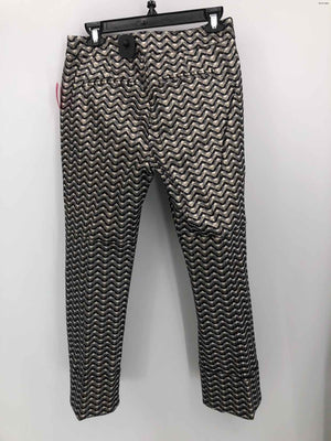 TRINA TURK Gray & Black Gold Circle Pattern Size 4  (S) Pants