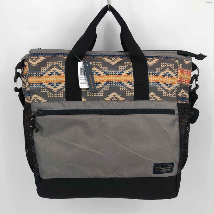 PENDLETON Gray Black Multi Canvas Pre Loved Messenger Purse