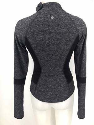 LULULEMON Gray Black Reversible Zip Up Size 4  (S) Activewear Jacket