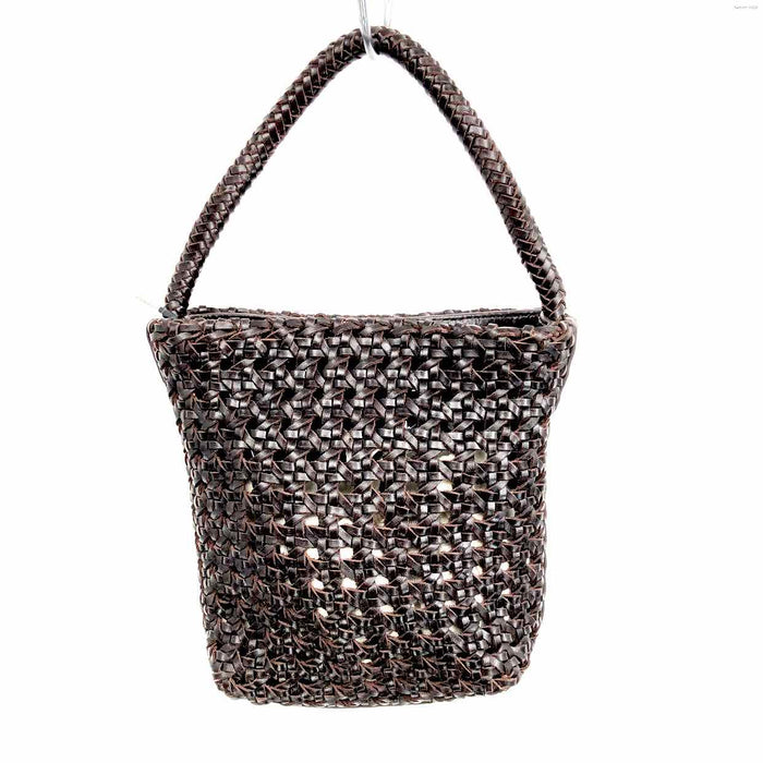 MADEWELL Brown Leather Woven Pre Loved Crossbody Purse