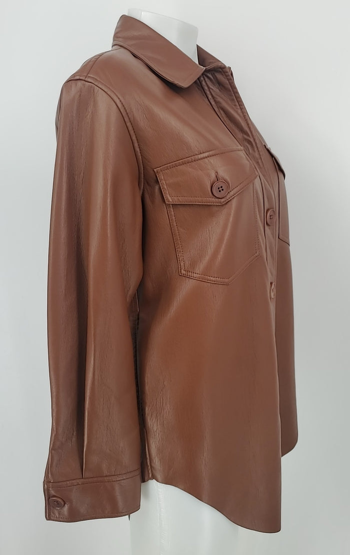 WILFRED - ARITZIA Brown Synthetic Button Up Longsleeve Jacket