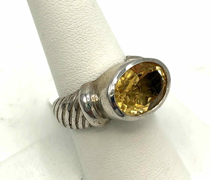 Sterling Silver Citrine SZ 8 Ring SS