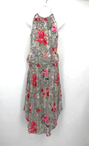 Tolani Gray Pink Multi Floral Print Maxi Length Size X-SMALL Dress