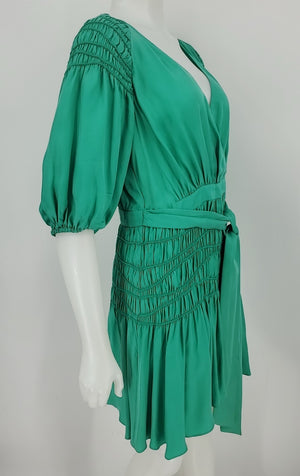 ted baker green dress TED BAKER* Green V-Neck Half Sleeve Size 6/8 (M) Dress – ReturnStyle