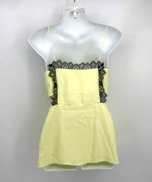 PHILLIP LIM Yellow Black cut out Lace Trim Size X-SMALL Top