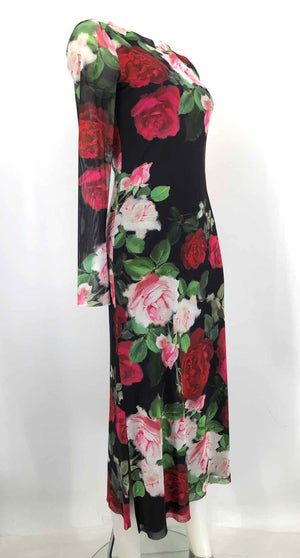 JADE by Johnny Was Pink & Black Green Multi Mesh Roses Longsleeve Dress JADE by Johnny Was Pink & Black Green Multi Mesh Roses Longsleeve Dress