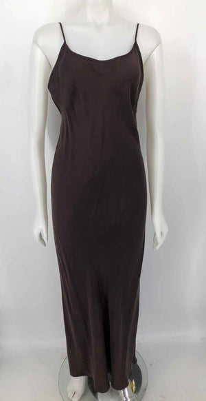 FLANNEL Brown Silk Maxi Length Size 3  (XS) Dress