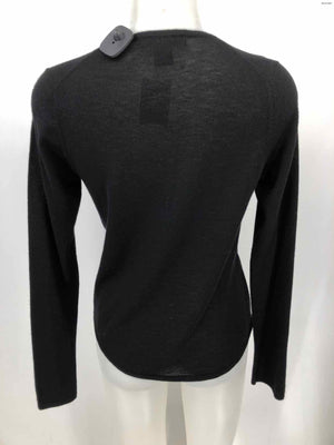 THE WRIGHTS Black Wool & Cashmere Gathered Longsleeve Size MEDIUM (M) Sweater