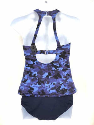 ATHLETA Blue Black Multi Size LARGE  (L) Camouflage 2 Pc Swimsuit