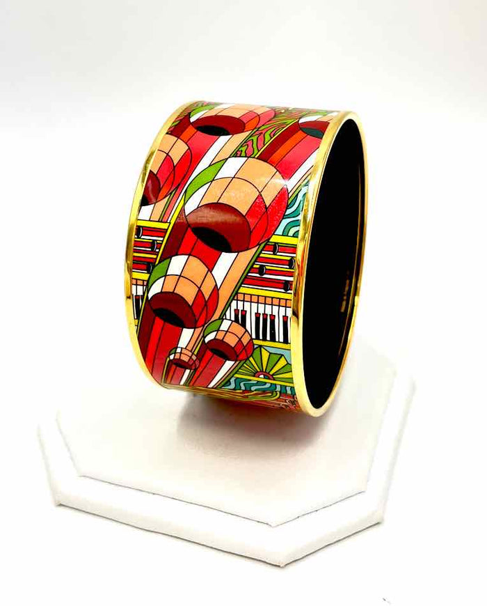 HERMES Green & Red Gold Multi Enamel Bracelet