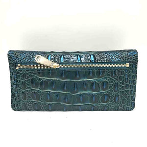 BRAHMIN Teal Green Leather Fold Over Wallet