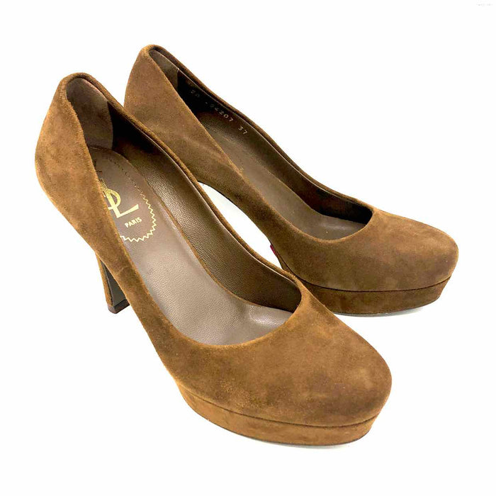 YSL - YVES ST LAURENT Brown Suede Pump Made in Italy Heels Shoes