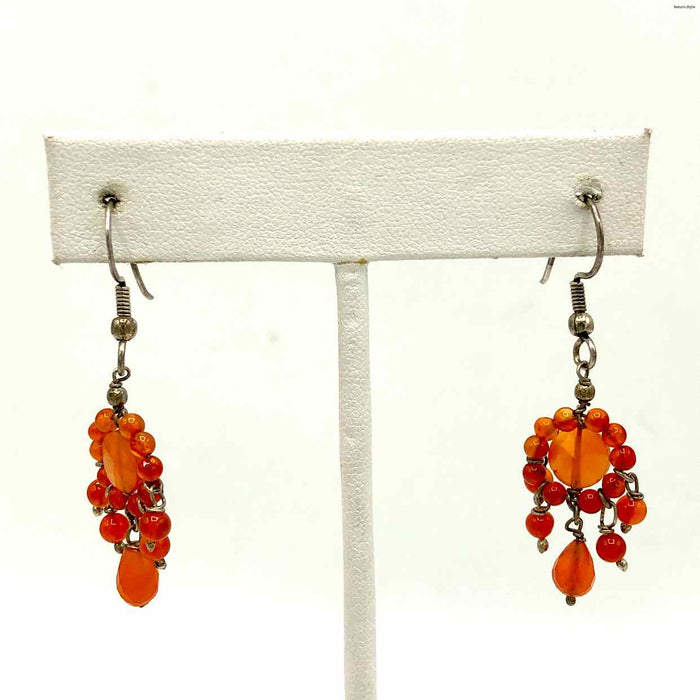 Orange Sterling Silver carnelian Dangle ss Earrings