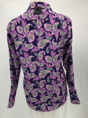 SANDRO Purple Lavender Silk Paisley Shirt Size SMALL (S) Top