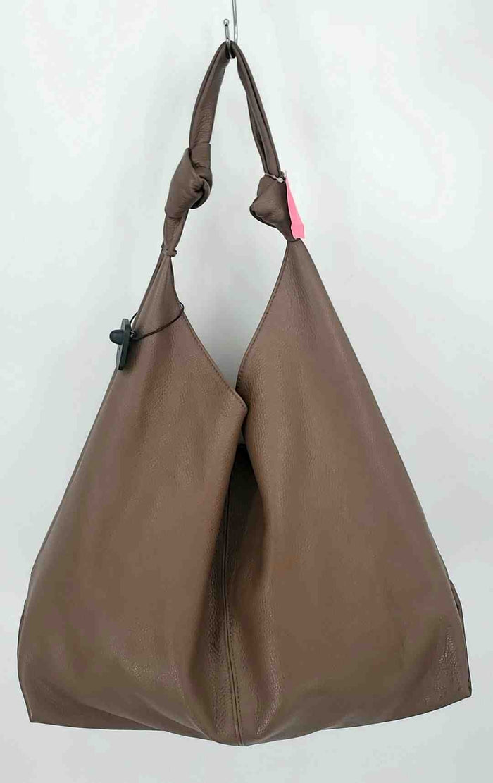 Mocha Brown Pebbled Leather Hobo Purse