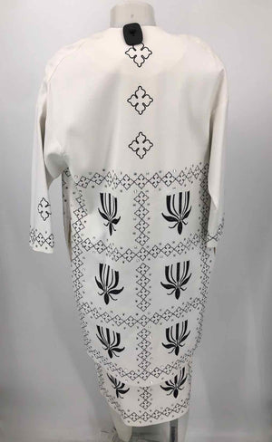 MALENE BIRGER White & Black Clear Silk Embroidered Skirt & Jacket 3PC Set