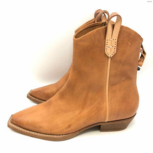 WE THE FREE by FREE PEOPLE Tan Leather Pointed Toe Made in Portugal Bootie Shoes