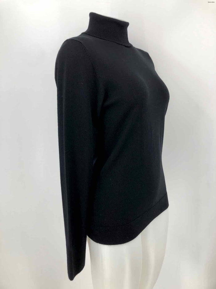 THE WRIGHTS Black Merino Wool Open Back Longsleeve Size MEDIUM (M) Sweater