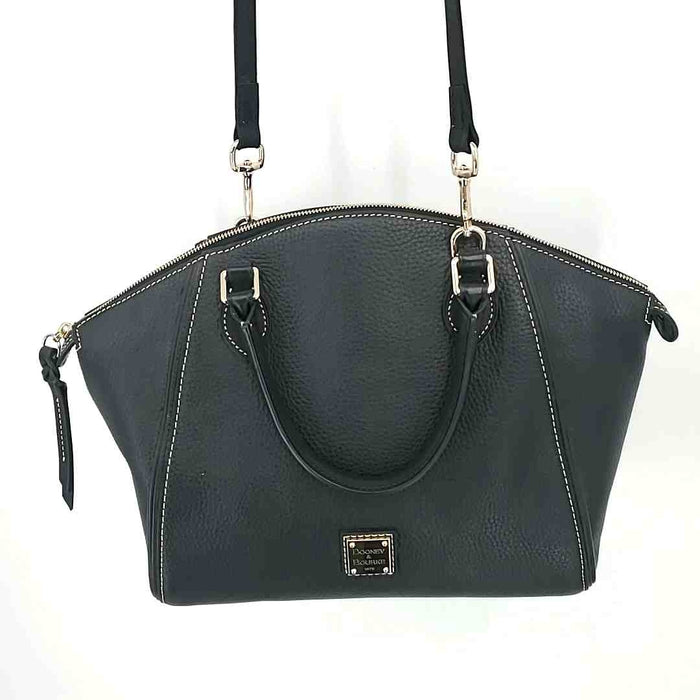 DOONEY & BOURKE Black Goldtone Leather Pre Loved Bowler Purse