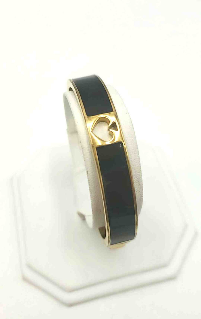 KATE SPADE Goldtone Black Enamel Pre Loved Bracelet