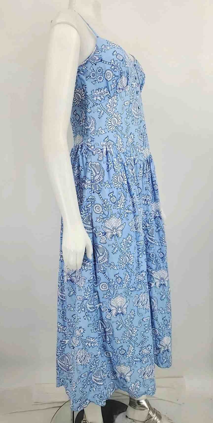 ROLLER RABBIT FOR TARGET Blue White Print Maxi Length Size SMALL (S) Dress