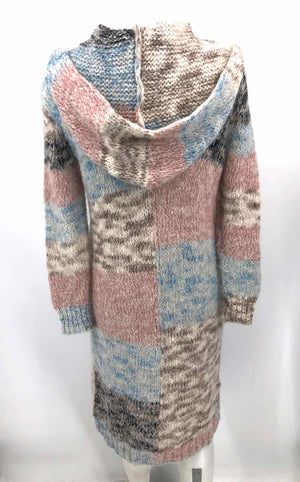 JOHNNY WAS White, Blue Pink Multi Alpaca Blend Duster Cardigan Sweater