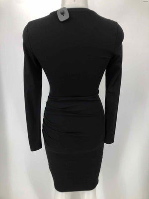 L.K. BENNETT Black Gathered Longsleeve Size 2  (XS) Dress
