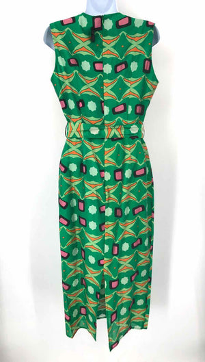 CIEBON Green Multi-Color Groovy Pattern Size SMALL (S) Dress