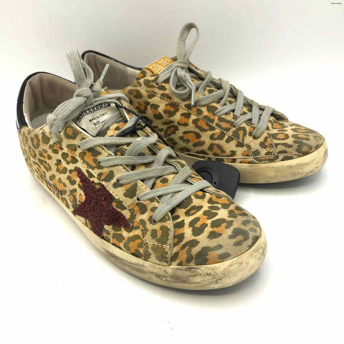 GOLDEN GOOSE Tan Red Sneaker Shoe Size 39 US: 8-1/2 Shoes