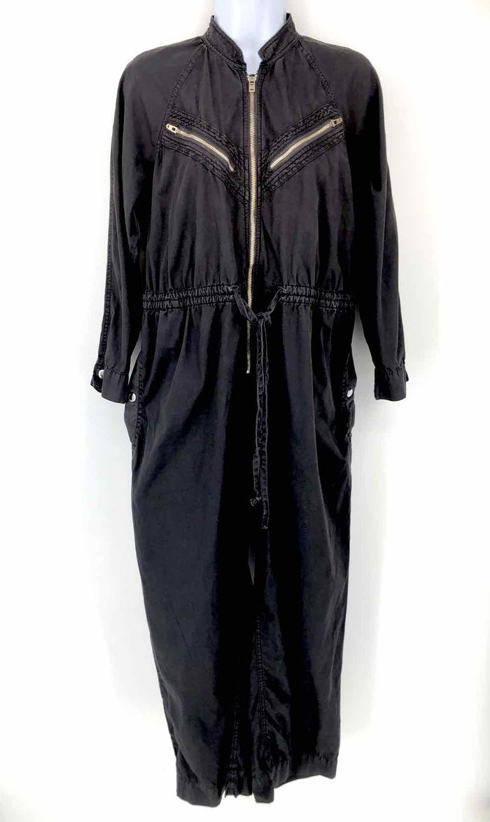 OVERLOVER Charcoal Black Silver USA Made! Zipper trim Coveralls Jumpsuit
