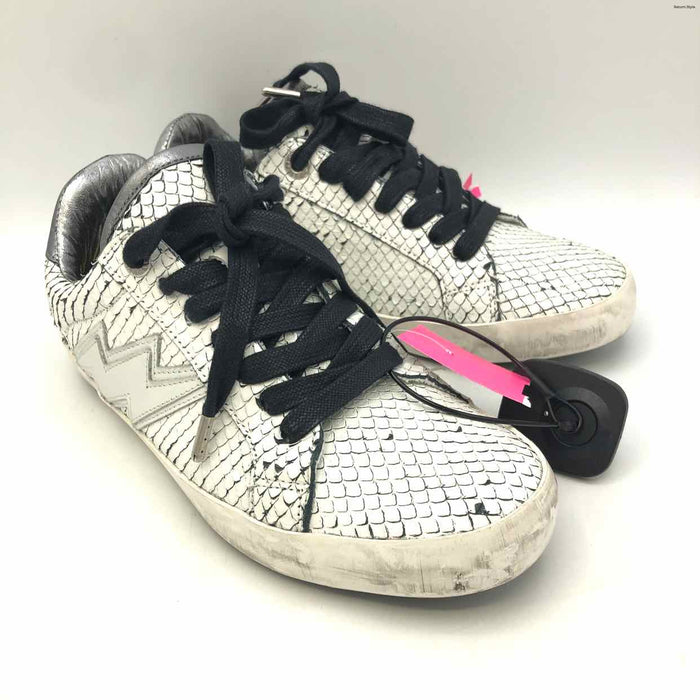 ZADIG & VOLTAIRE White Leather Made in Italy Reptile Sneaker Shoes