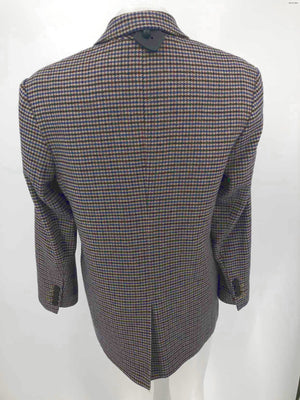 EVERLANE Blue Brown Multi Wool Blend Houndstooth Blazer Jacket