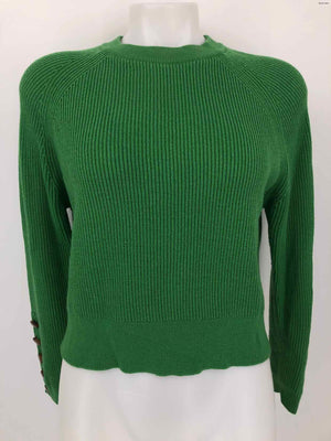 LA MAILLE SEZANE Green Wool & Cotton Pullover Size MEDIUM (M) Sweater
