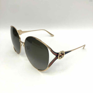 GUCCI Gold Bronze Pre Loved Oversized Sunglasses w/case