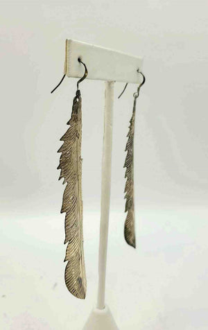 NELSON Silver Pre Loved Feather ss Earrings