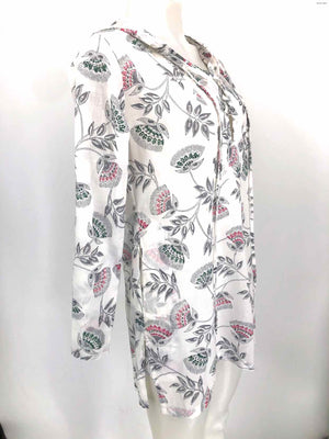 KERRY CASSILL White Gray Multi Print Tunic Size 2  (XS) Top