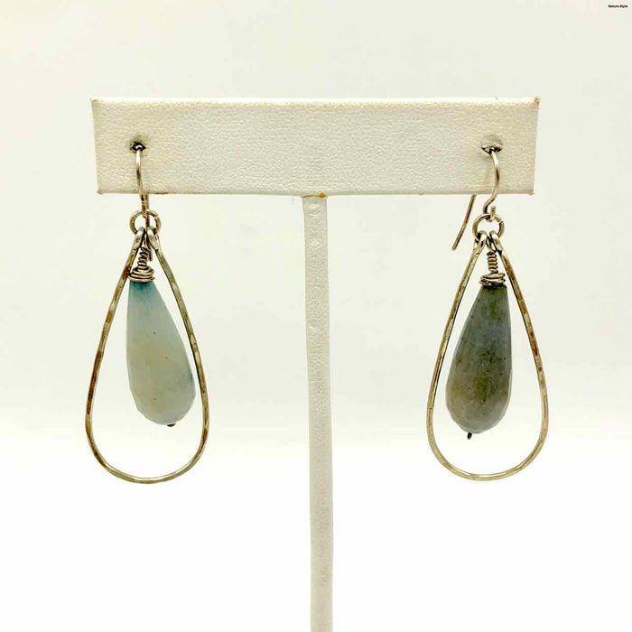 Silvertone Blue Faceted ss Earrings