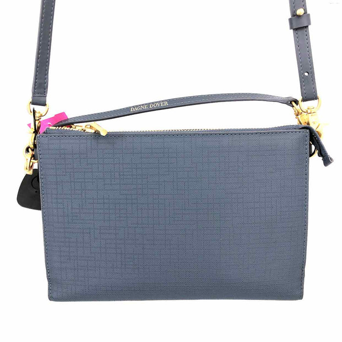DAGNE DOVER Blue Goldtone Pre Loved Crossbody Purse