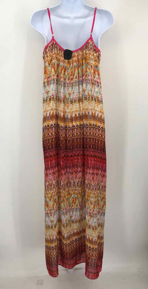 LAVENDER BROWN Pink Yellow Print Maxi Length Size SMALL (S) Dress