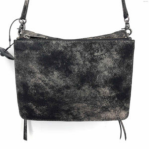 BOTKIER Black Silver Gray Leather Crossbody Purse