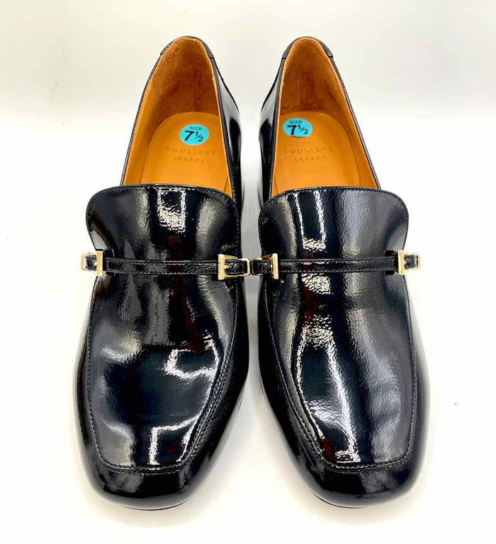SEZANE Black Patent Leather 2" Chunky Heel Shoe Size 38 US: 7-1/2 Shoes