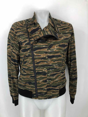 UNIQLO Forest Green Cream Multi Camouflage Zip Front Jacket