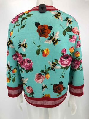 GUCCI Mint Green Multi-Color Made in Italy Bee Pullover Size MEDIUM (M) Top